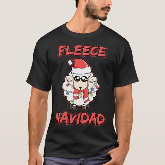 T-shirt Fleece Navidad Feliz Navidad Sheep Wool Christmas (Devant)