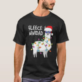 T-shirt Fleece Navidad Funny Christmas Navidad Llama (Devant)