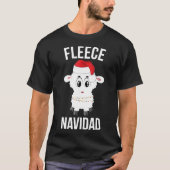 T-shirt Fleece Navidad Funny Noël mignon agneau mouton (Devant)