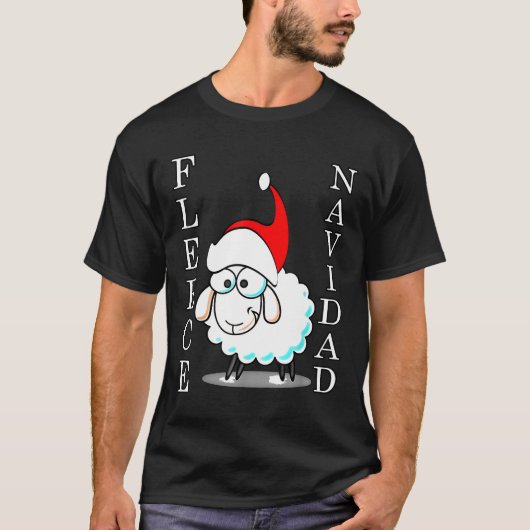 T-shirt Fleece Navidad Funny Sheep Noël (Devant)