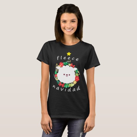 T-shirt Fleece Navidad Funny Sheep Tee (Devant entier)