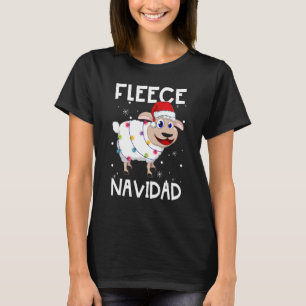 T-shirt Fleece Navidad Joyeux Mouton Lumières Noël Pyjama