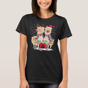 T-shirt Fleece Navidad lama et alpaga à Noël