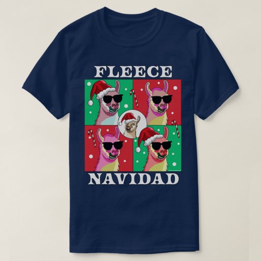 T-shirt Fleece Navidad Llama Feliz Navidad Funny Noël (Design devant)