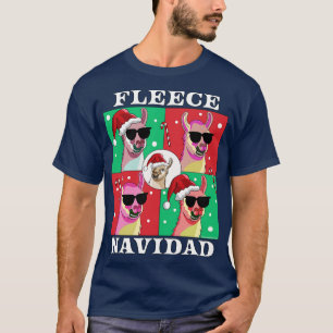 T-shirt Fleece Navidad Llama Feliz Navidad Funny Noël