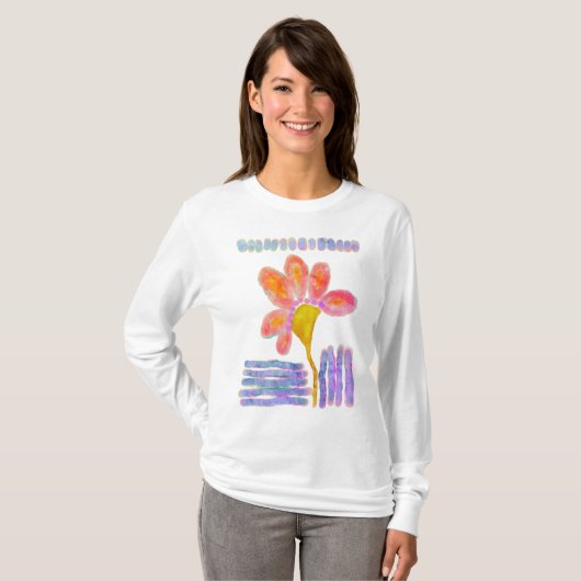 T-shirt Fleur Abstraite colorée (Devant entier)
