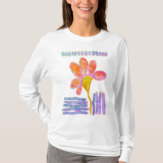 T-shirt Fleur Abstraite colorée (Devant)