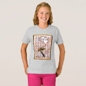 T-Shirt Fleur Abstraite pour Filles (Devant entier)