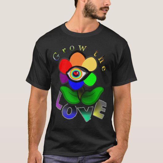 T-shirt Fleur Amour Arc-en-ciel (Devant)