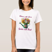 T-shirt Fleur avec amour Jardin avec coeur (Devant)