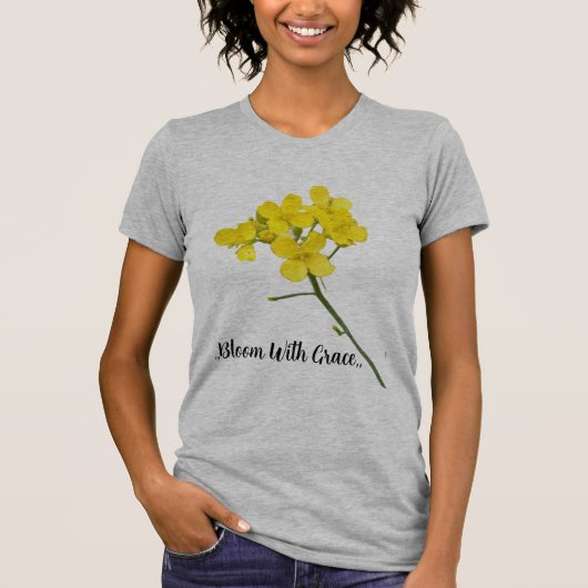 T-shirt "Fleur avec grâce : Fleur de moutarde Desi (Devant)