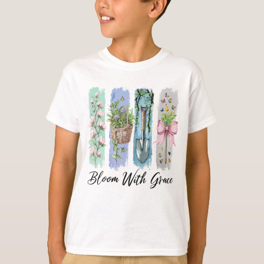T-shirt Fleur avec Grace Garden Floral Art (Devant)