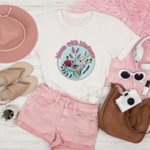 T-shirt Fleur avec Kindness Fleur sauvage Vintage Art