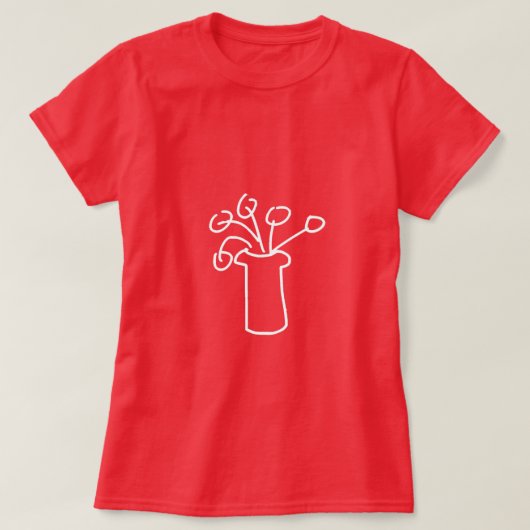 T-shirt Fleur blanche moderne contart (Design devant)
