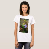 T-shirt Fleur blanche pourpre bleu Iris (Devant entier)