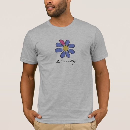 T-shirt Fleur bleu diversité (Devant)