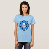 T-Shirt Fleur Bleue Joyeuse (Devant entier)