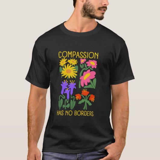 T-shirt Fleur Boho La compassion n'a pas de frontières de (Devant)