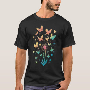 T-shirt Fleur Botanique Et Papillons Jardinier Naturaliste