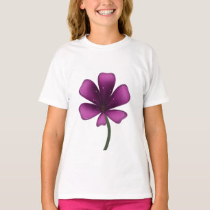 T-shirt Fleur Botanique Sombre Humeur Brillant Violet Élec