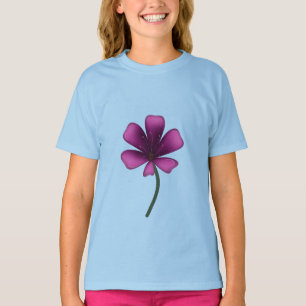 T-shirt Fleur Botanique Sombre Humeur Vernis Violet Électr