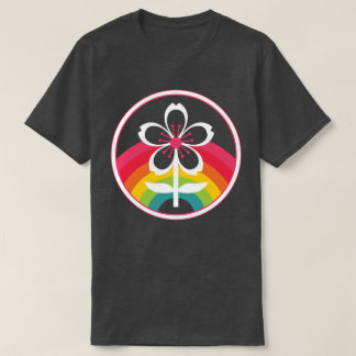 T-shirt fleur cerisier arc-en-ciel