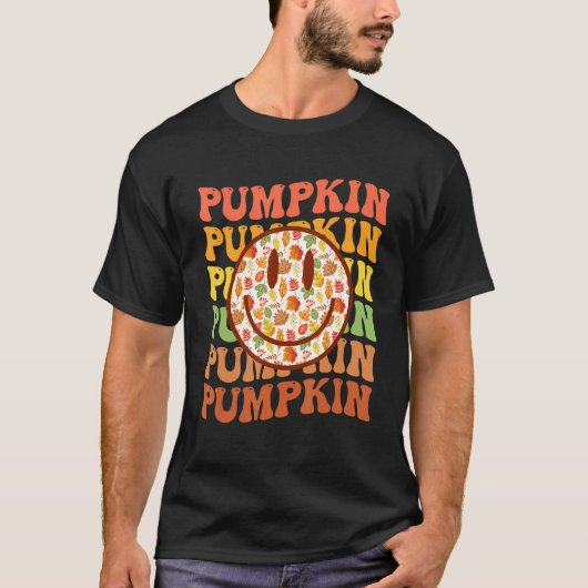 T-shirt Fleur citrouille Feuille d'érable Automne automne (Devant)