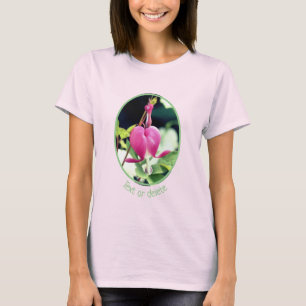 T-shirt Fleur coeur à saignement rose unique personnalisée