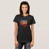 T-shirt Fleur coeur saignant Champ beau soleil couché Grap (Devant entier)