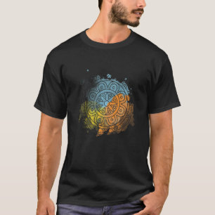 T-shirt Fleur coloré Mandala motif floral blanc