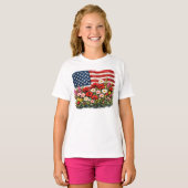 T-shirt Fleur d'American Flag (Devant entier)