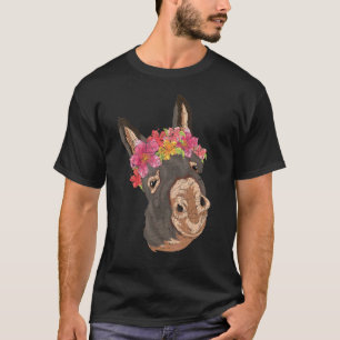 T-shirt Fleur d'animaux de flore ferme Animal éleveur âne