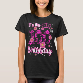 T-shirt Fleur d'anniversaire 100 ans C'est mon 100e annive