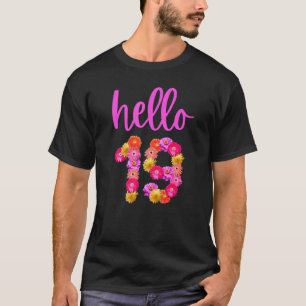 T-shirt Fleur d'anniversaire 19 ans Bonjour 19 C'est mon 1