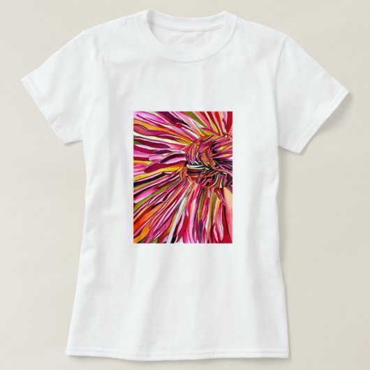 T-shirt Fleur d'aquarelle Chrysanthemum (Design devant)