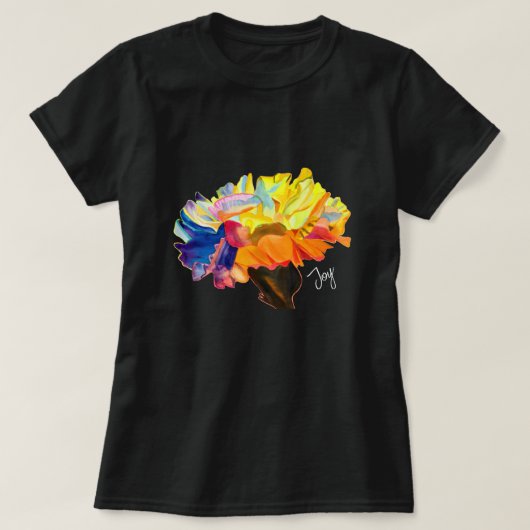 T-shirt Fleur d'aquarelle couleur carnation (Design devant)
