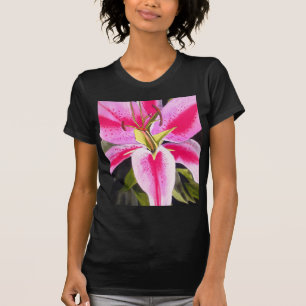 T-shirt Fleur d'aquarelle de la pop art Tenerife rose chau