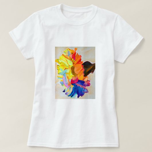 T-shirt Fleur d'aquarelle Neon Carnation (Design devant)