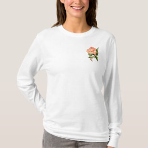 T-shirt fleur d'aquarelle rose de pêche