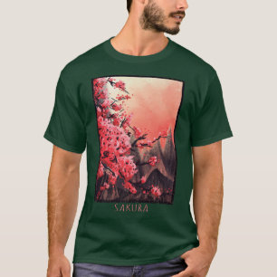 T-shirt Fleur d'arbre Sakura de fleurs de cerisier japonai