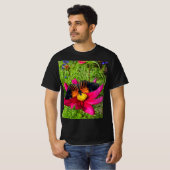 T-shirt fleur d'aster mexicain avec un papillon Doris Long (Devant entier)
