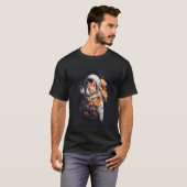 T-shirt Fleur d'astronaute de chat (Devant entier)