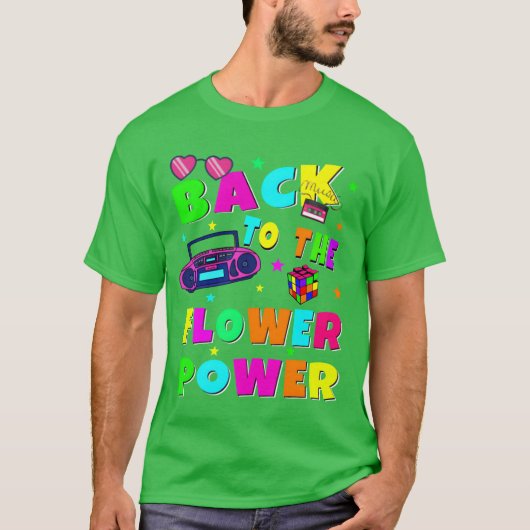T-shirt Fleur de Backohe Power rétro (Devant)