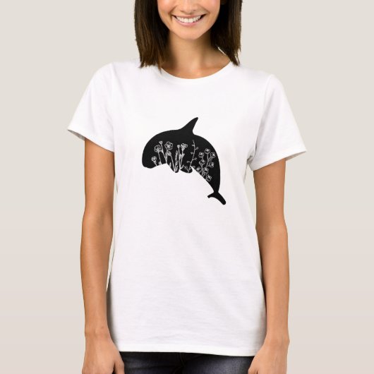 T-shirt Fleur de baleine mignonne (Devant)