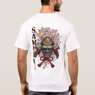 T-Shirt Fleur de Casque de Samouraï – Guerre Japon