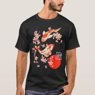 T-shirt Fleur de cerisier carpe koï poisson japonais Sakur