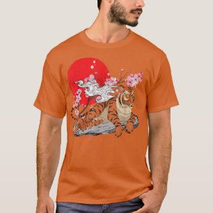 T-shirt Fleur de cerisier de chats sauvages Jungle Animal 