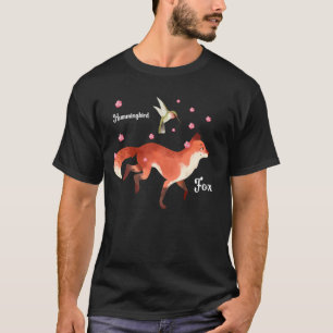 T-shirt Fleur de cerisier de renard mignonne et colibri