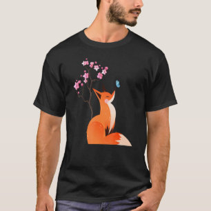 T-shirt Fleur de cerisier japonais et papillon de mignonne