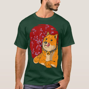 T-shirt Fleur de cerisier japonais Shiba Inu Chien